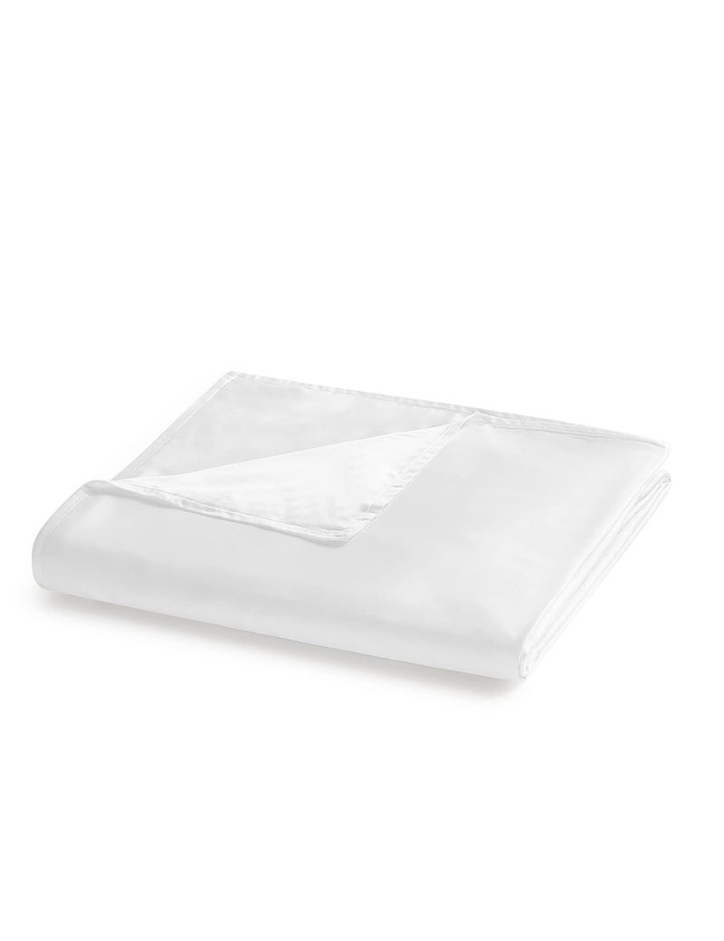 YnM Exclusive Cooling Duvet Cover for Weighted Blankets with 16 Strings (White, 48"x72") - Image 1